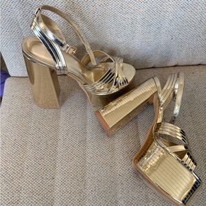 Elegant Gold Platform Heels